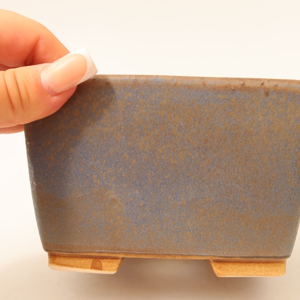 Ceramic bonsai pot, 13 x 13 x 8 cm, blue