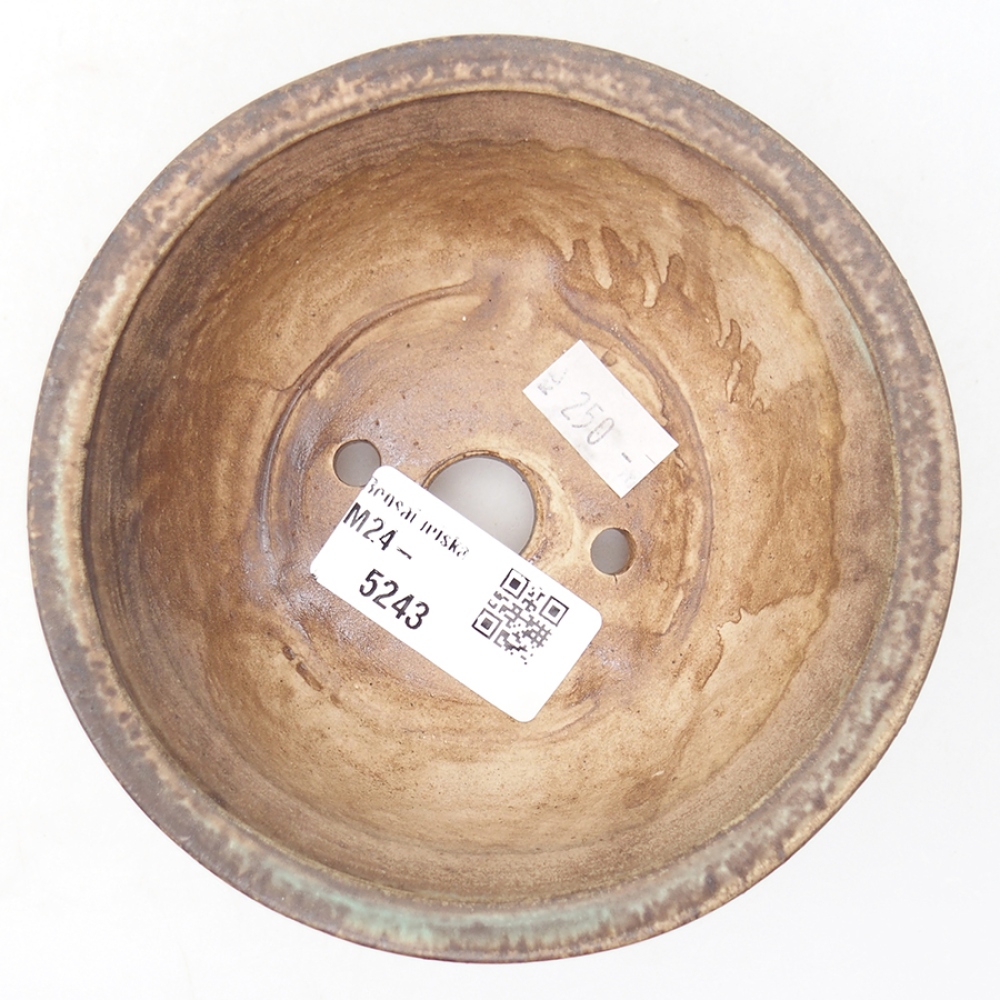 Ceramic bonsai bowl 11,5 x 11,5 x 5 cm, color green