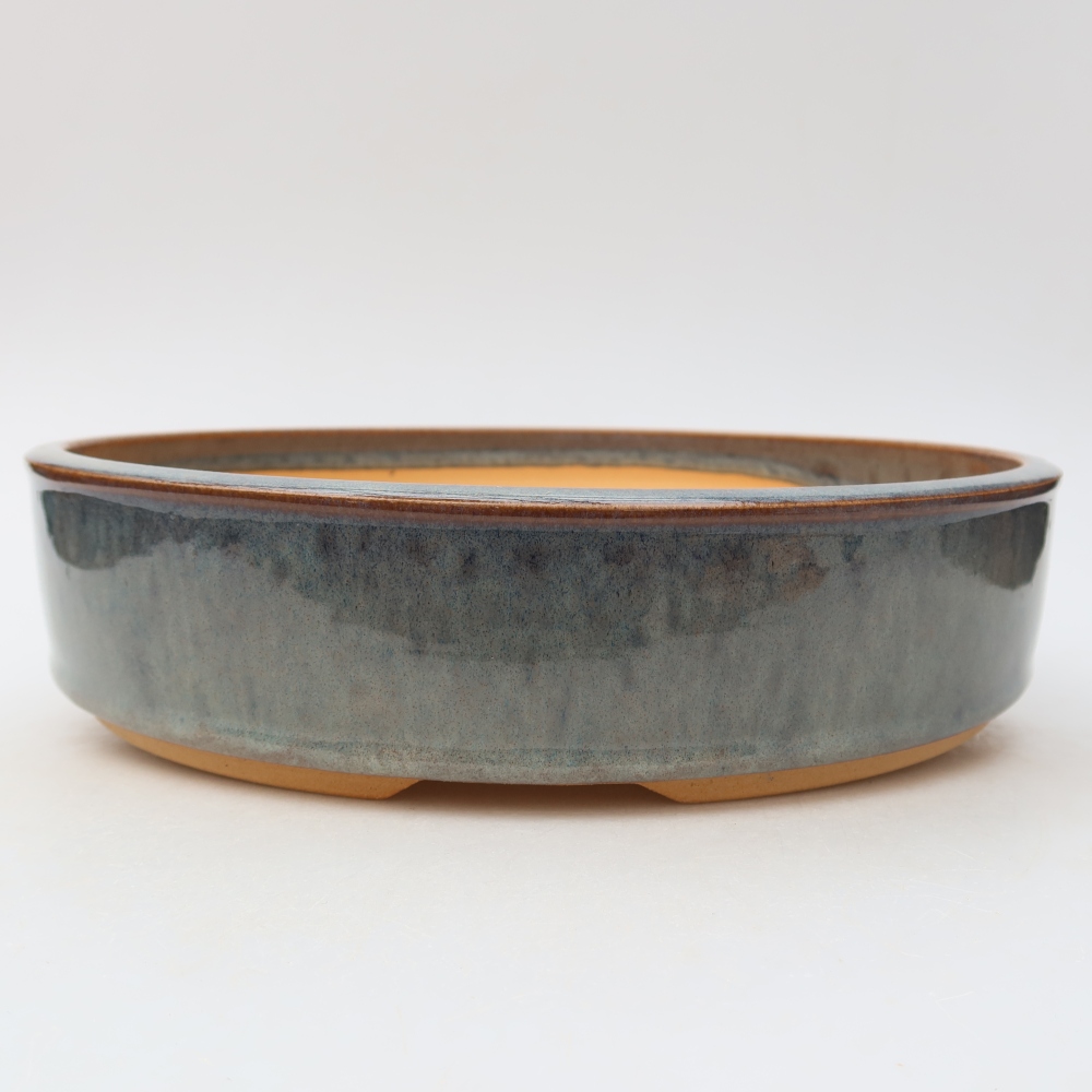 Ceramic bonsai pot, 26 x 26 x 6 cm, gray