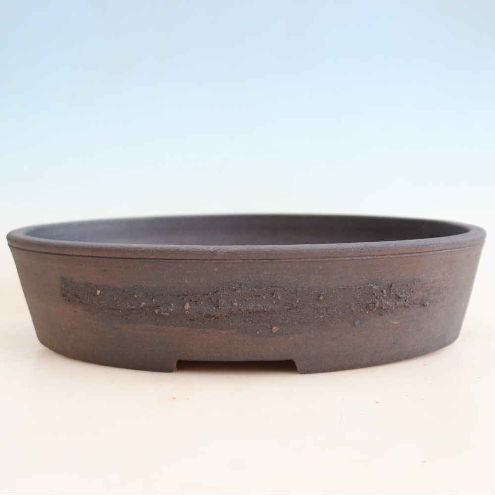 Ceramic bonsai pot, 37.5 x 30.5 x 8 cm, brown