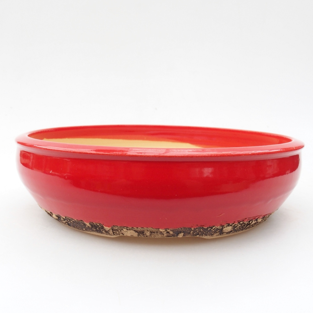 Ceramic bonsai bowl 20 x 20 x 6 cm, color red
