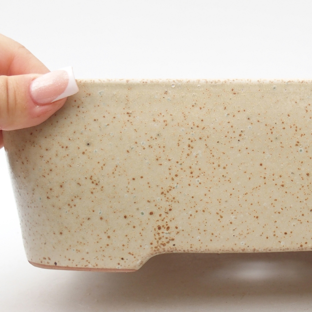 Ceramic bonsai bowl 23 x 18 x 7,5 cm, colour beige