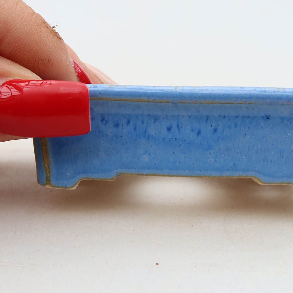 Ceramic bonsai pot, 7 x 5 x 2 cm, blue