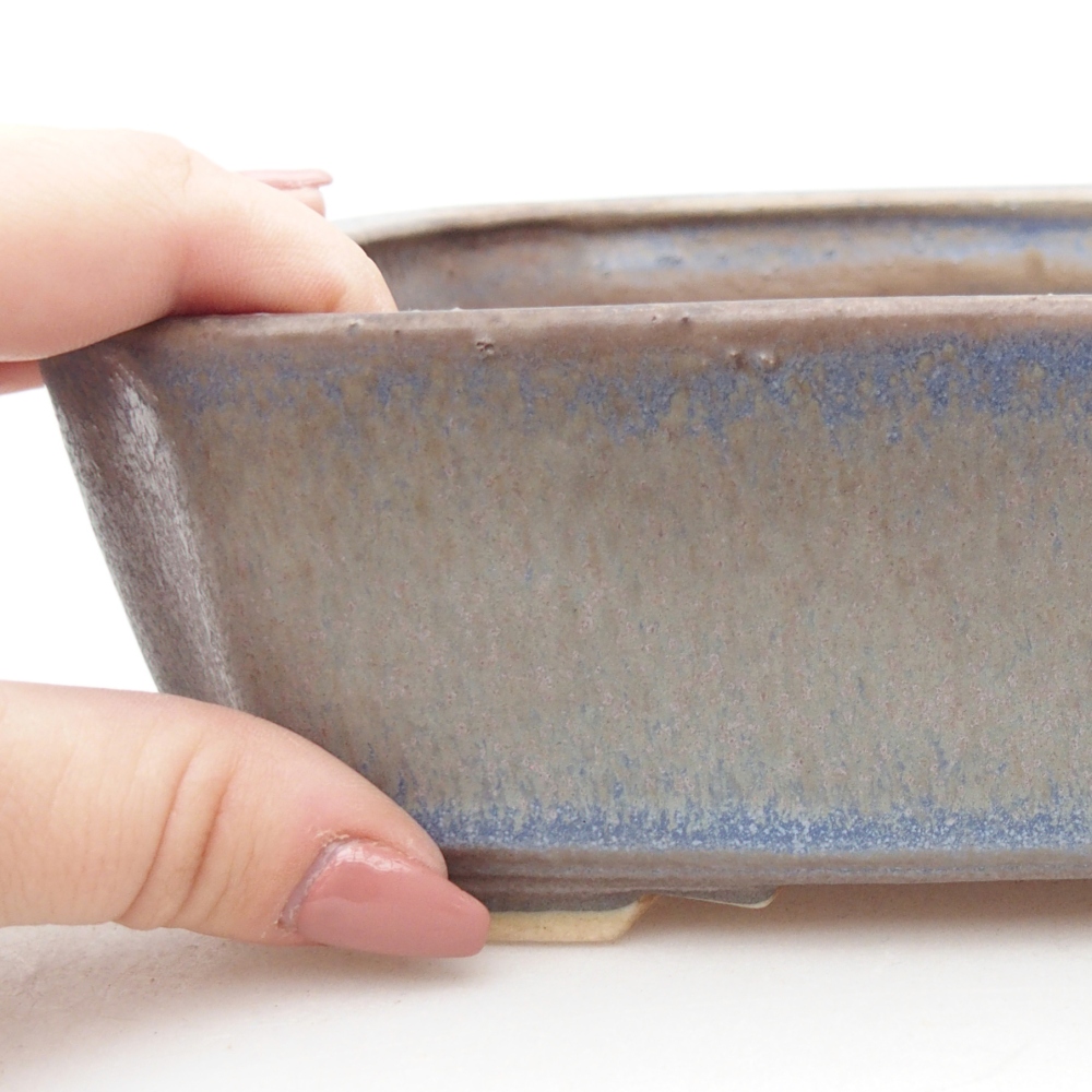 Ceramic bonsai bowl 21 x 18 x 6 cm, colour blue
