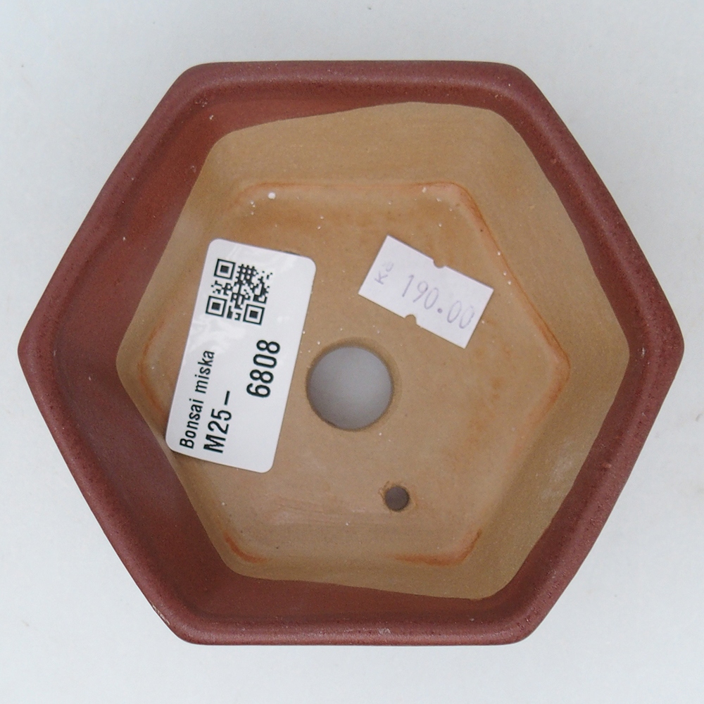 Ceramic bonsai bowl 10,5 x 9,5 x 5 cm, colour burgundy