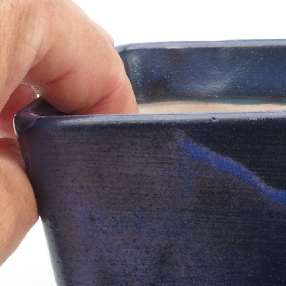 Ceramic bonsai bowl 10,5 x 10,5 x 10,5 cm, color blue