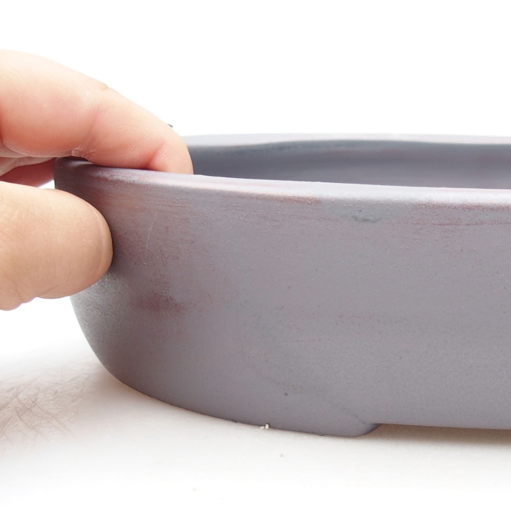 Ceramic bonsai bowl 26,5 x 21 x 5,5 cm, color metallic