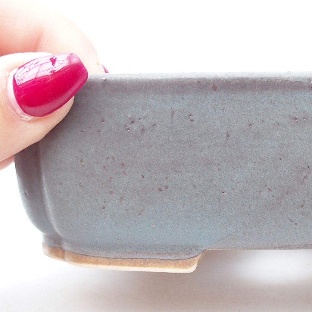 Ceramic bonsai bowl 13,5 x 12 x 4 cm, color blue