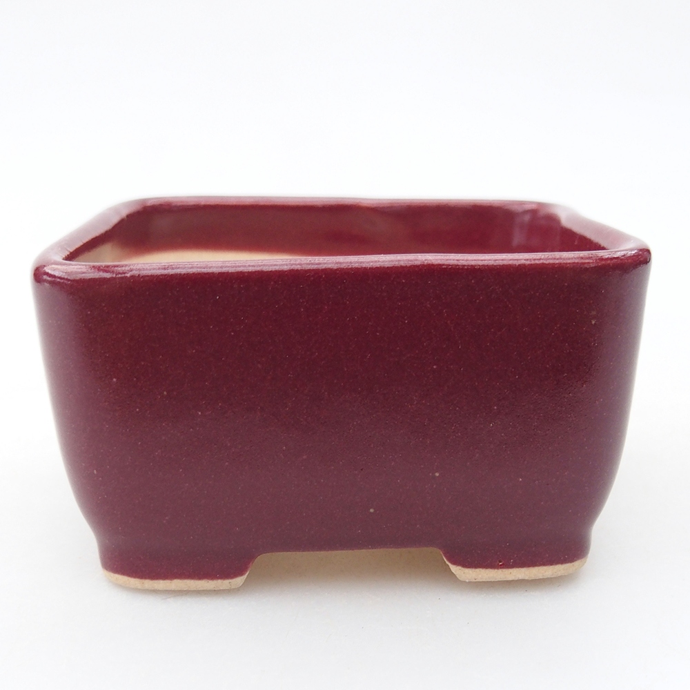 Mini bonsai bowl 7 x 7 x 4 cm, burgundy
