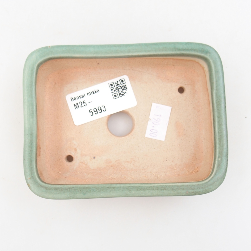 Ceramic bonsai bowl 11 x 8,5 x 3 cm, color green