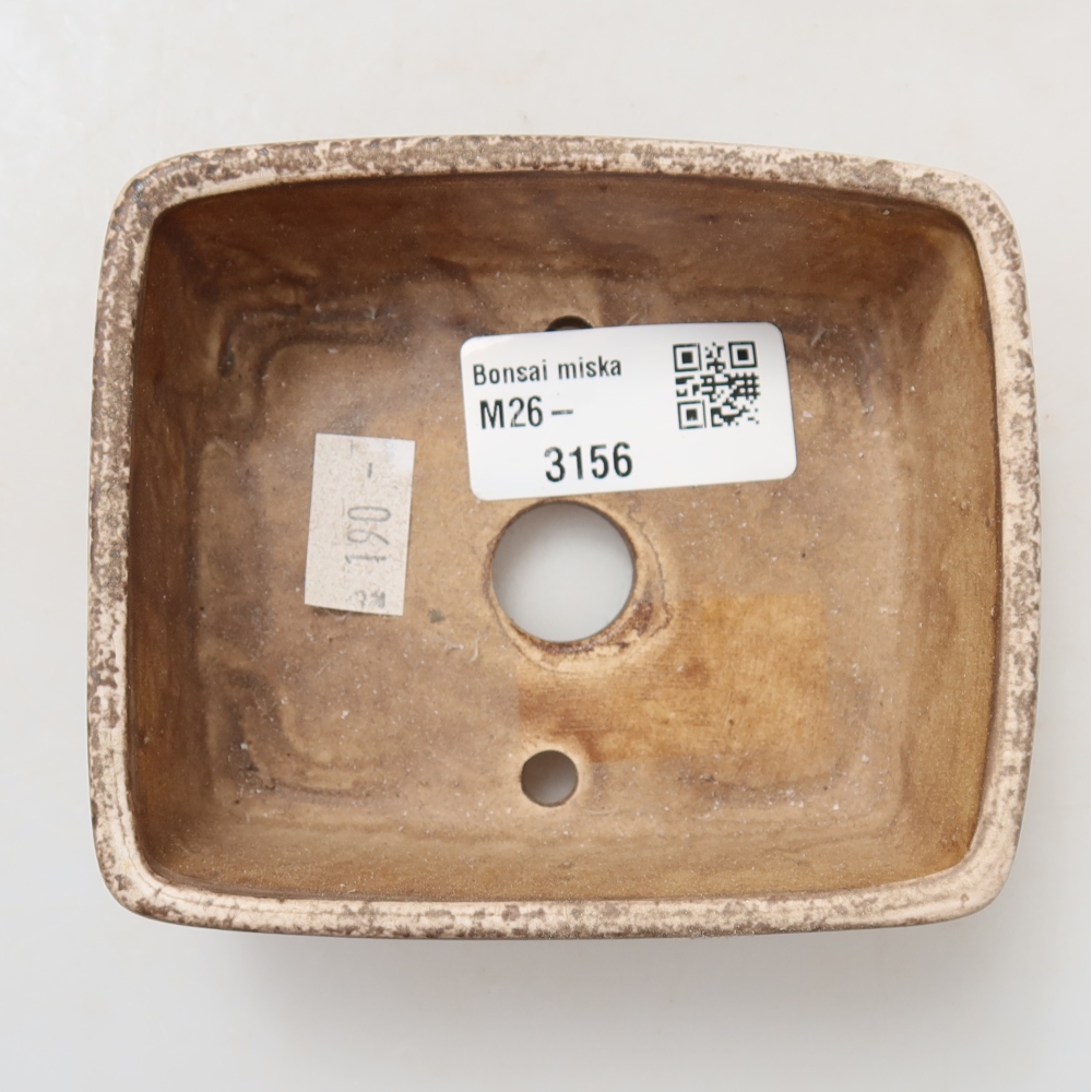 Ceramic bonsai pot, 10 x 8 x 3.5 cm, pink
