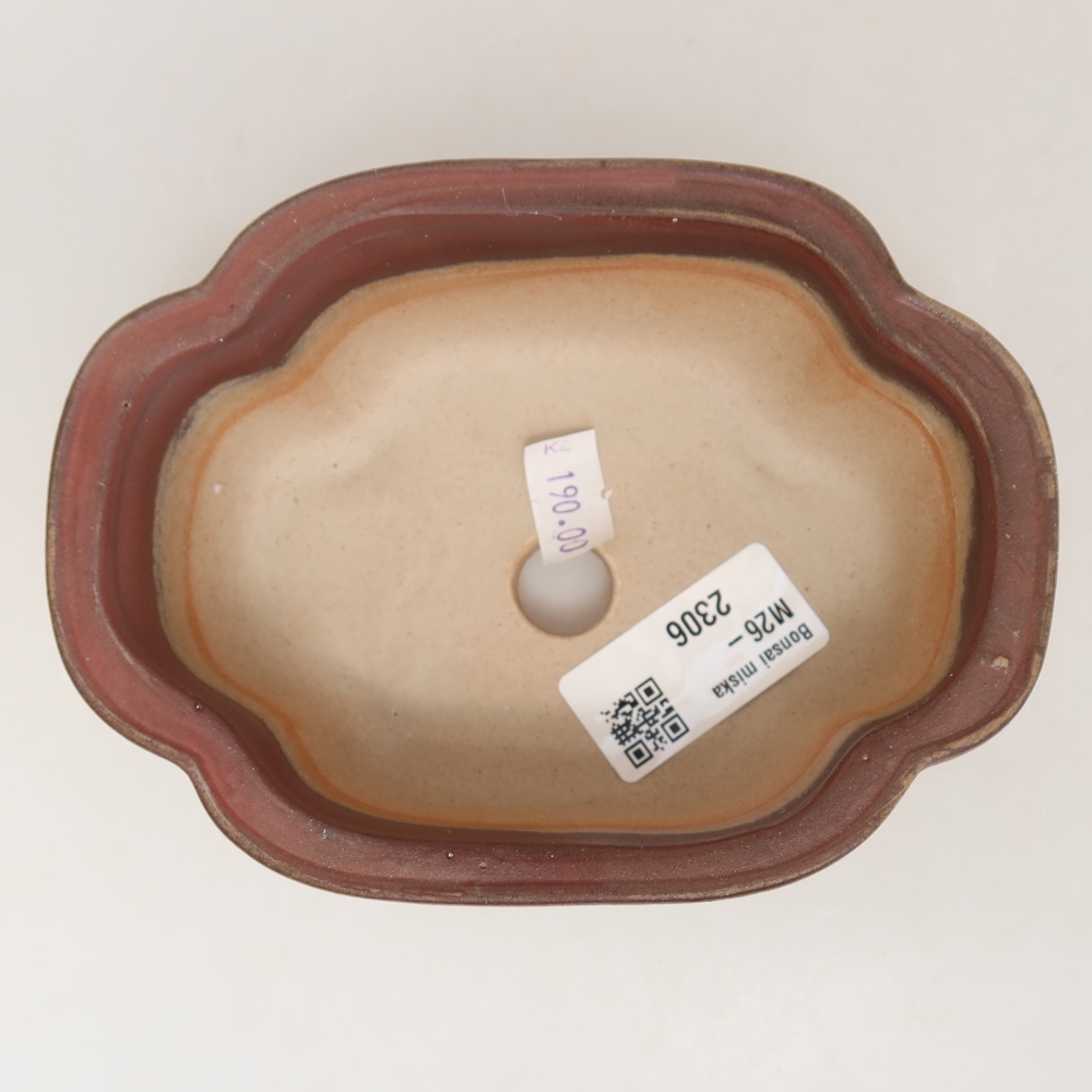 Ceramic bonsai pot, 13.5 x 10.5 x 5 cm, purple