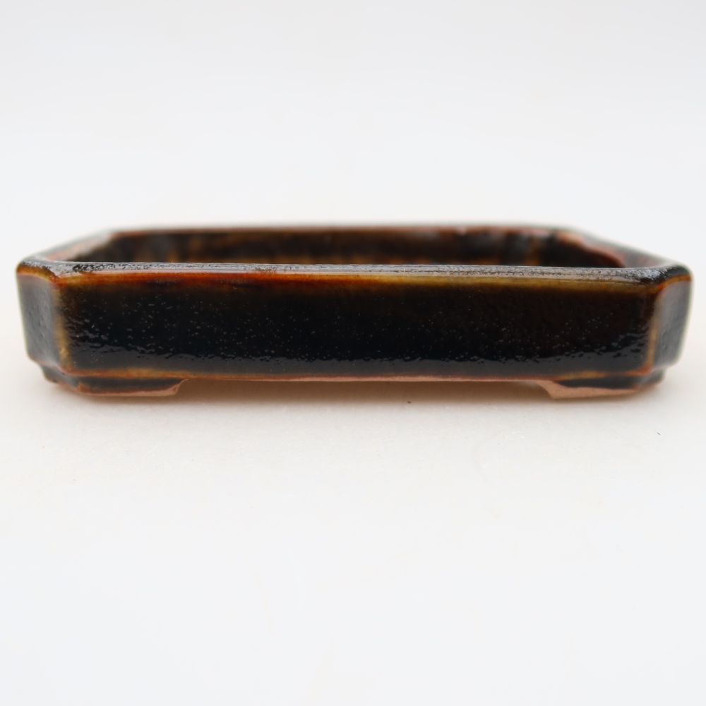 Ceramic bonsai pot, 10 x 8 x 2 cm, brown