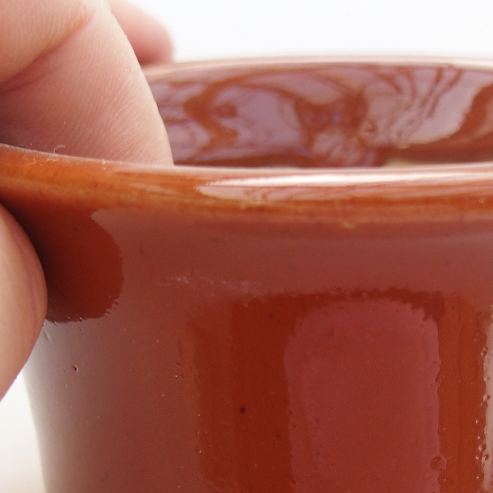Ceramic bonsai bowl 9 x 9 x 5 cm, brown