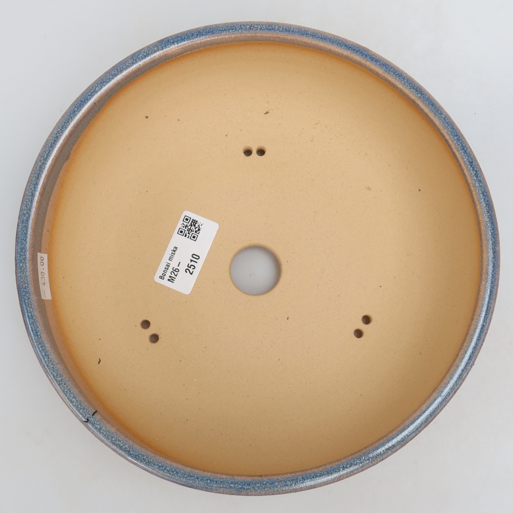 Ceramic bonsai pot, 21.5 x 21.5 x 6.5 cm, blue