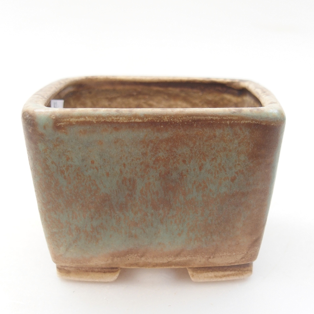 Ceramic bonsai bowl 6 x 6 x 4,5 cm, green color