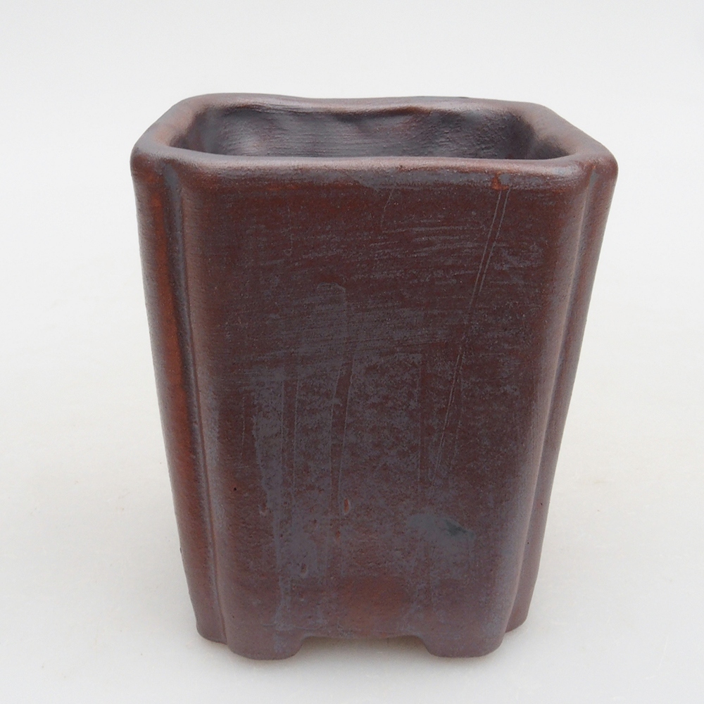 Ceramic bonsai bowl 7 x 7 x 8 cm, color metallic