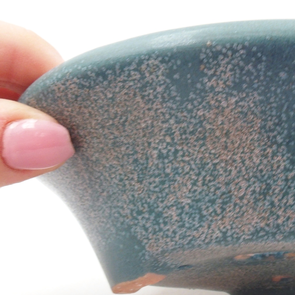 Ceramic bonsai bowl 13,5 x 13,5 x 5 cm, color blue