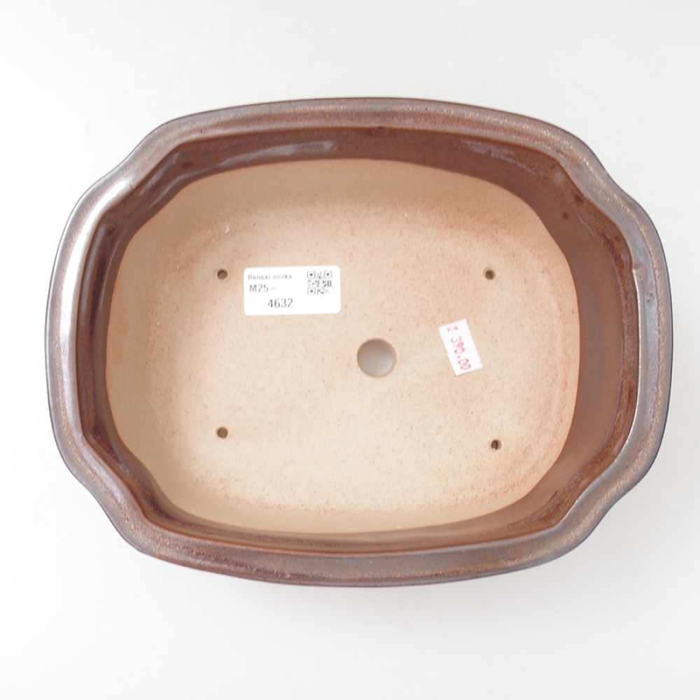 Ceramic bonsai bowl 22,5 x 17,5 x 7 cm, color brown