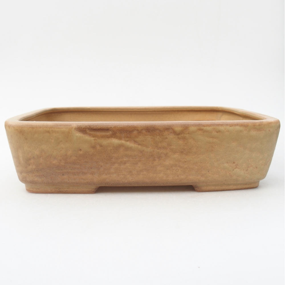 Ceramic bonsai bowl 26,5 x 20,5 x 6,5 cm, colour beige