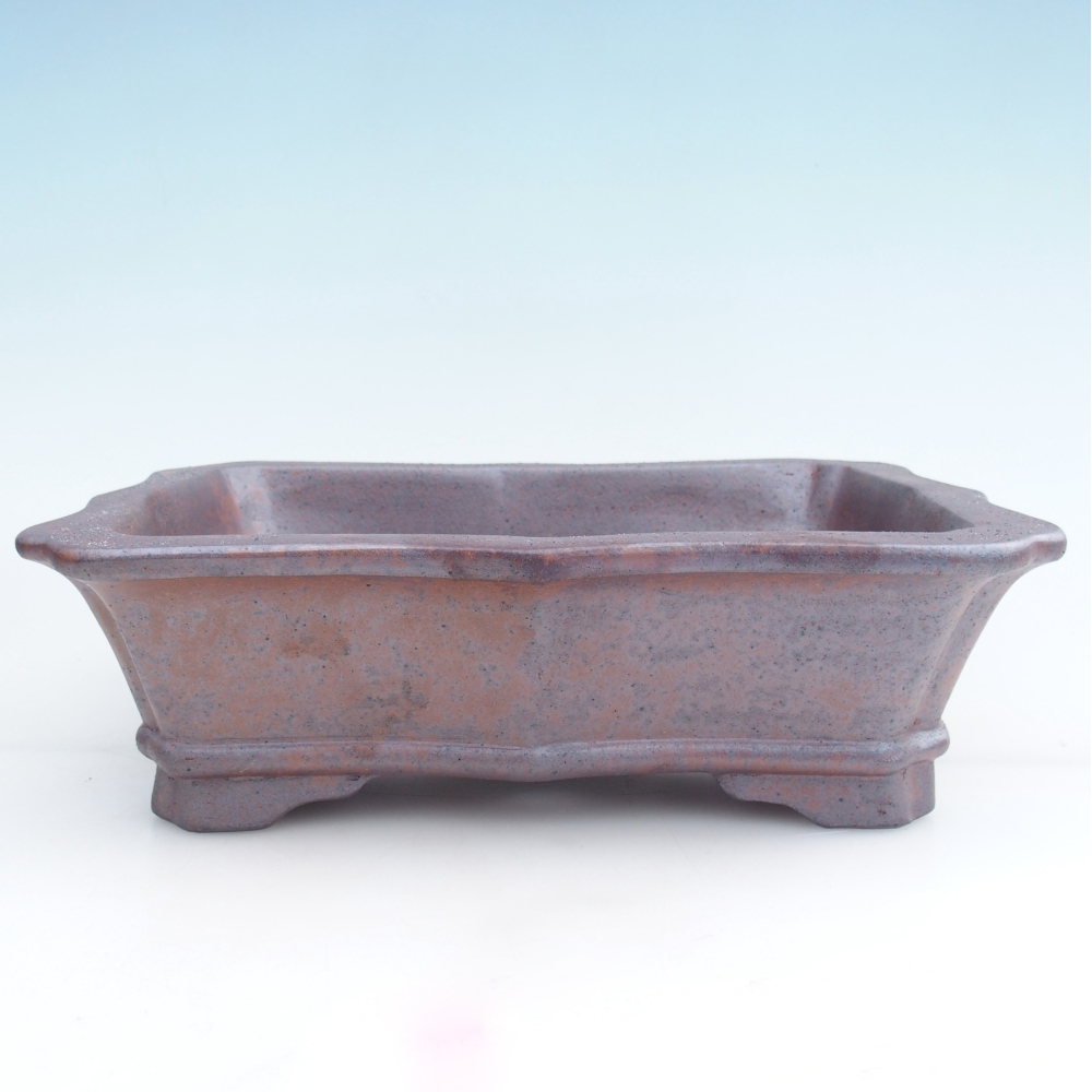 Ceramic bonsai bowl 27,5 x 19 x 8 cm, metal colour