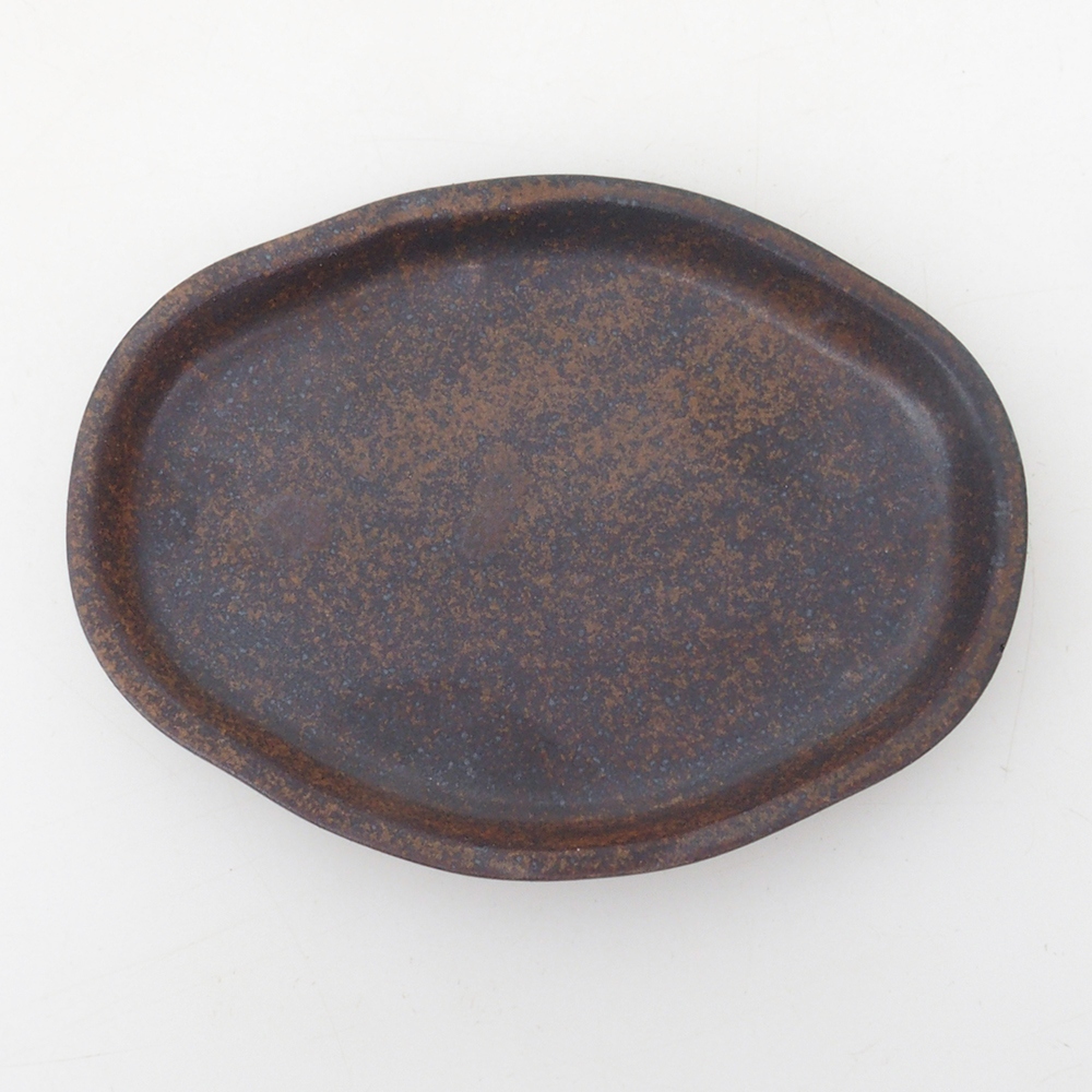 Bonsai pot + saucer H05 - 11 x 8 x 4 cm. - brown