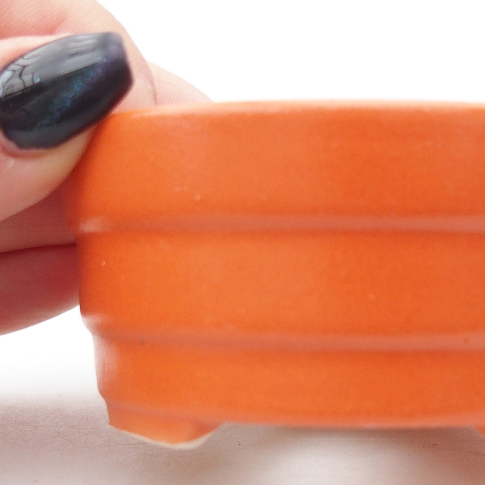 Mini bonsai bowl 7,5 x 7,5 x 3,5 cm, orange