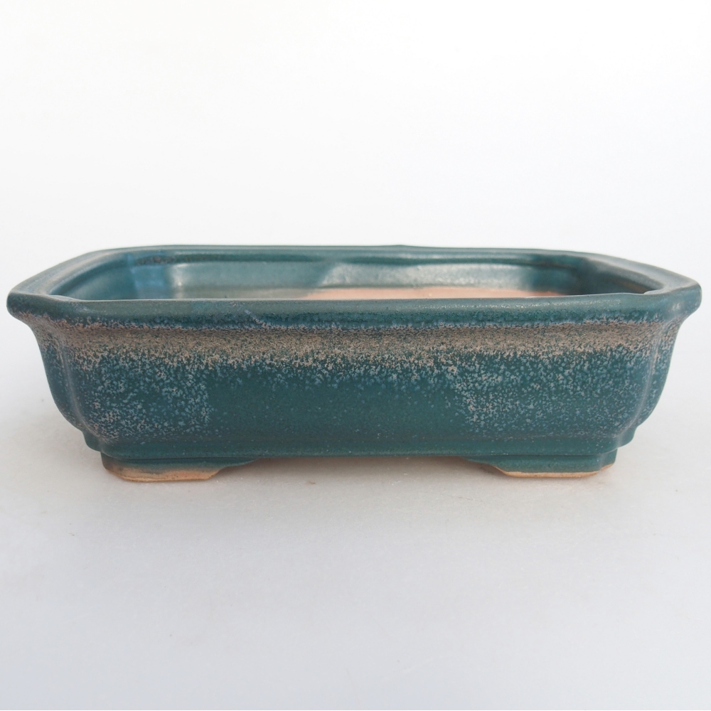 Ceramic bonsai bowl 18 x 13,5 x 5 cm, colour blue