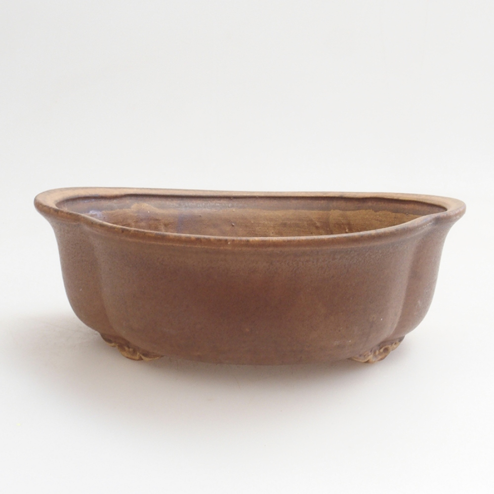 Ceramic bonsai bowl 18 x 17 x 6 cm, color brown