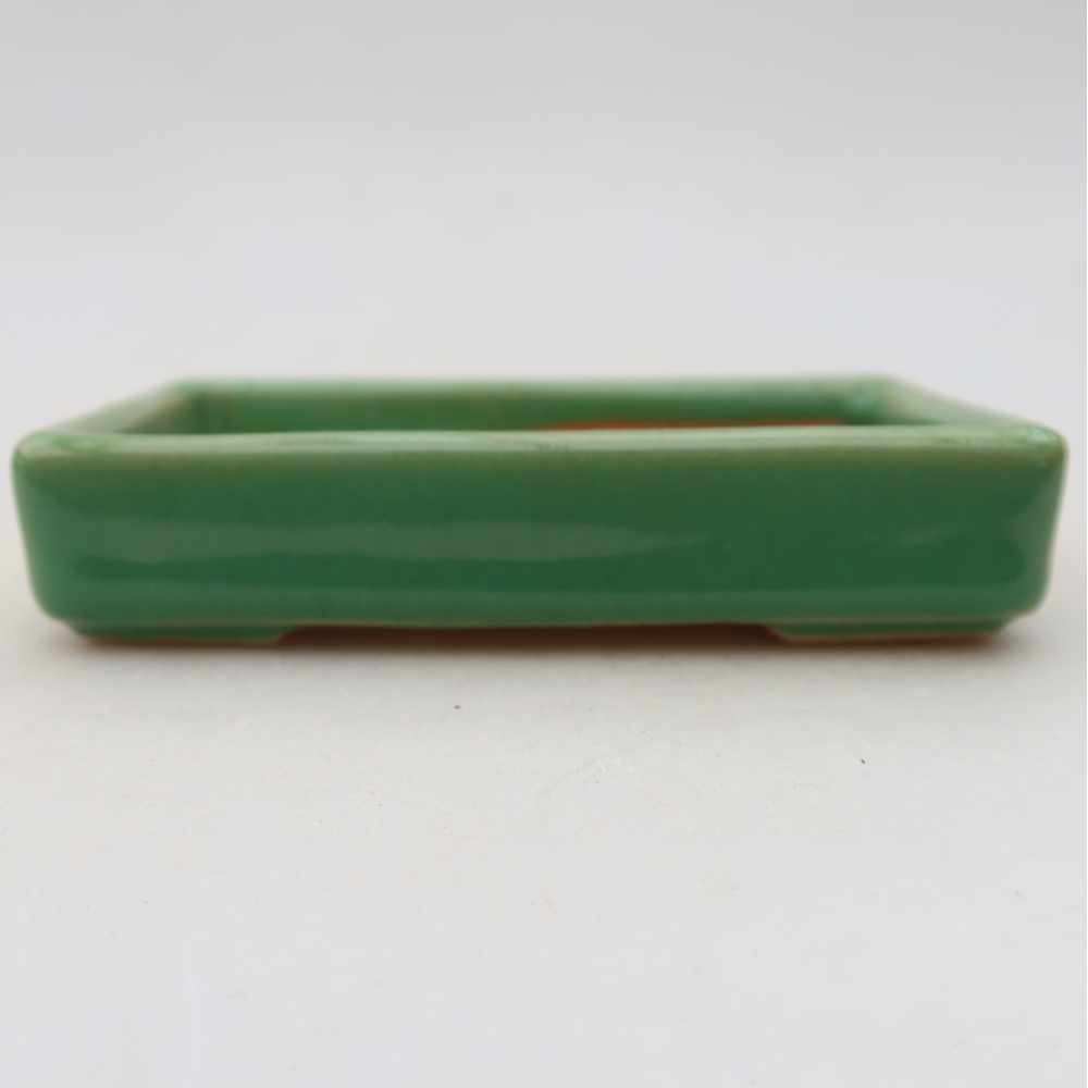 Ceramic bonsai pot, 10 x 7 x 2 cm, green