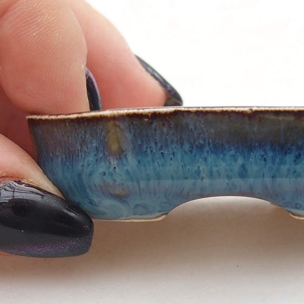 Mini bonsai bowl 5,5 x 4 x 1,5 cm, colour blue