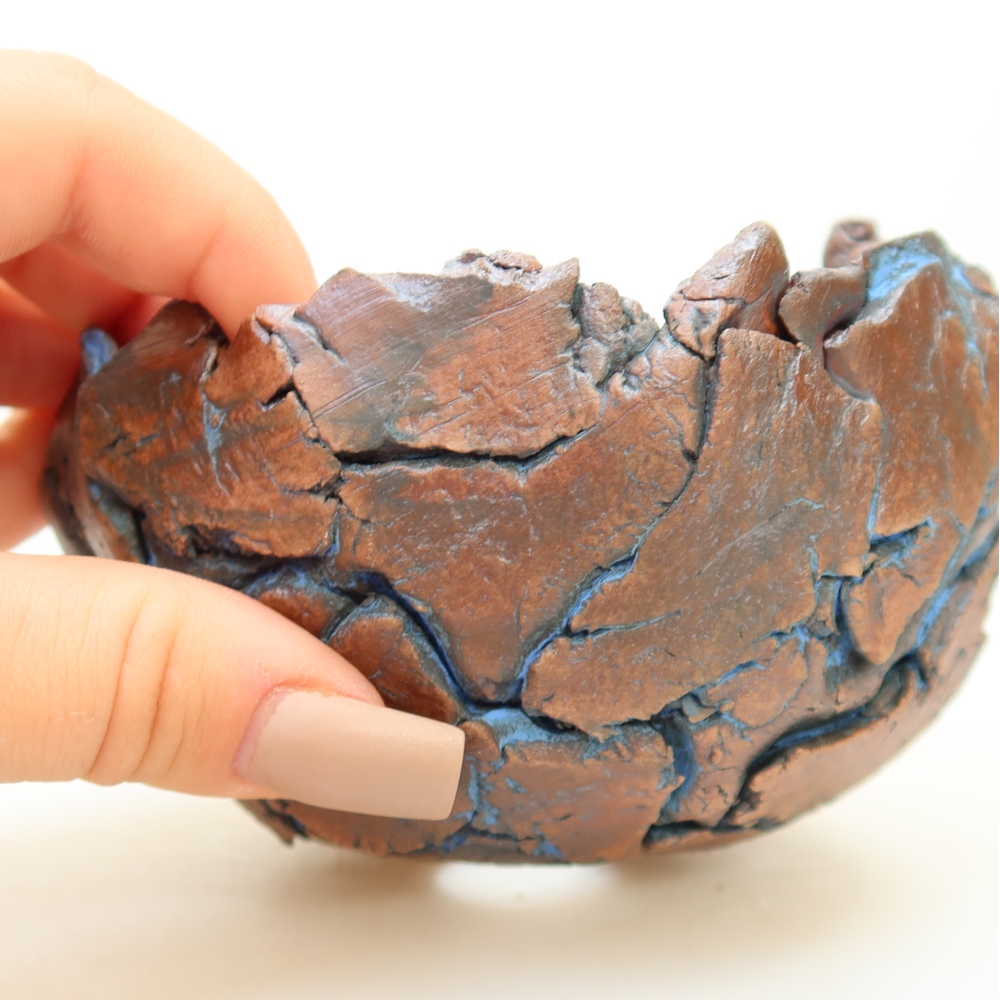 Ceramic Shell, 10.5 x 10 x 7.5 cm, blue