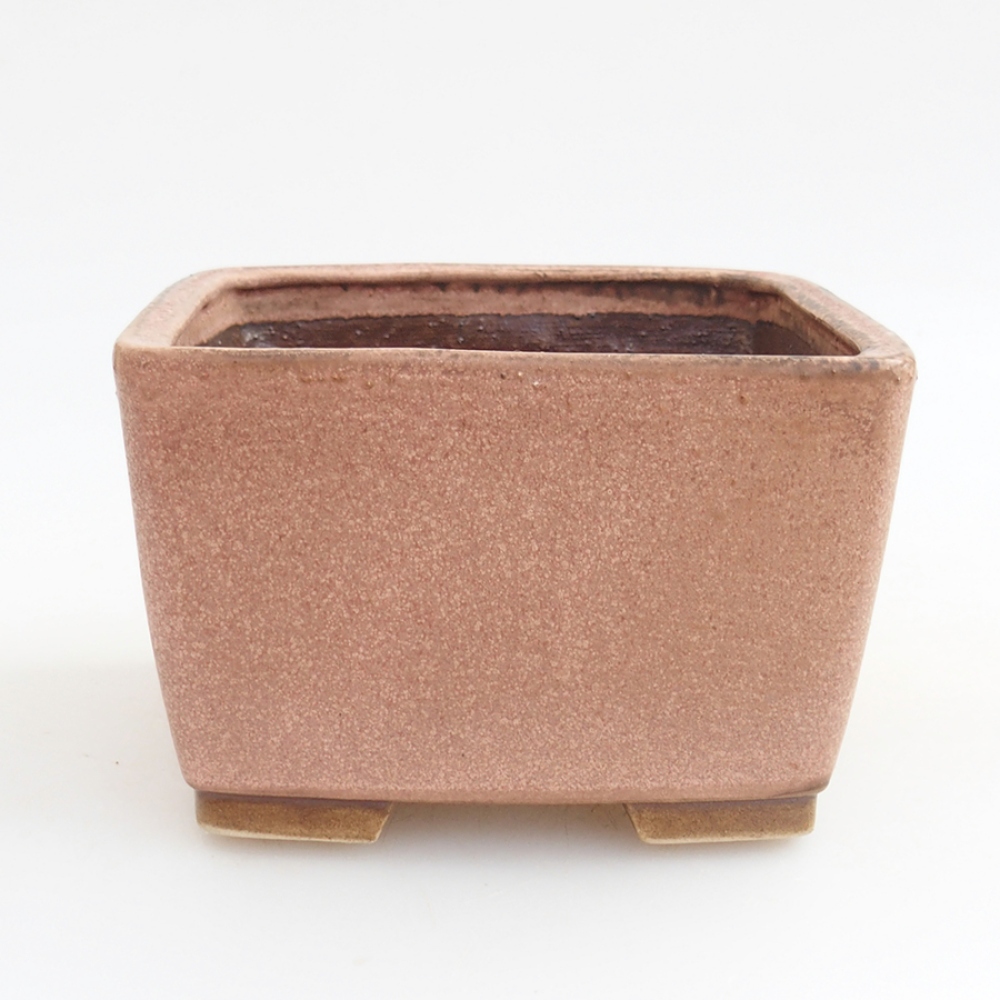Ceramic bonsai bowl 12 x 12 x 8 cm, color pink