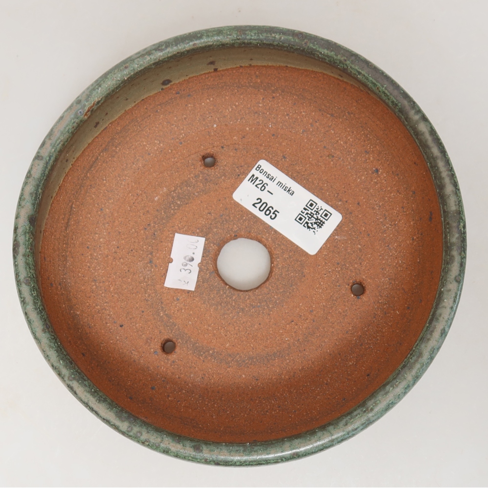 Ceramic bonsai bowl 15 x 15 x 5 cm, green