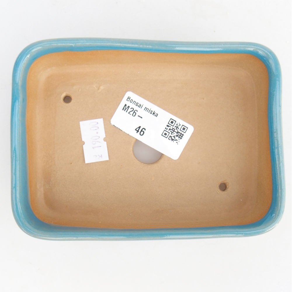 Ceramic bonsai bowl 12,5 x 9,5 x 3,5 cm, colour blue