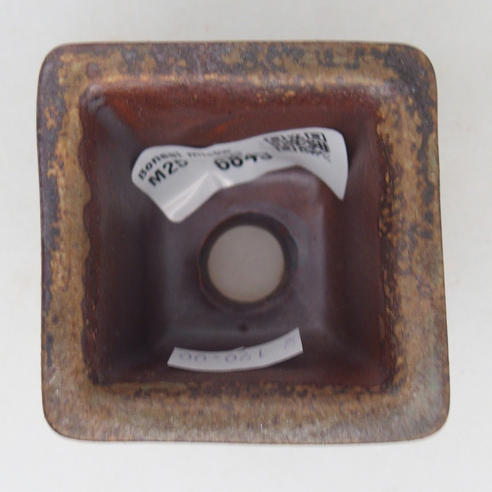 Ceramic bonsai bowl 5,5 x 5,5 x 5,5 cm, brown