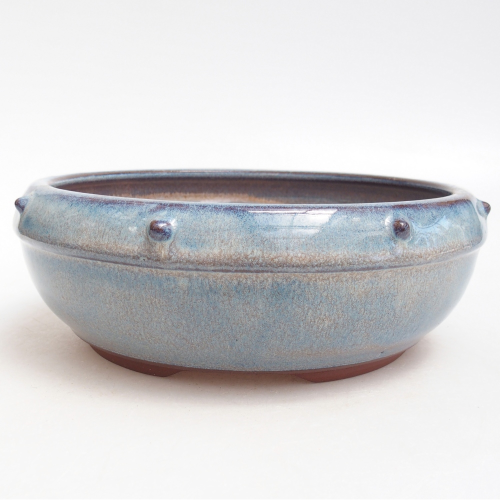 Ceramic bonsai bowl 18,5 x 18,5 x 6,5 cm, colour blue