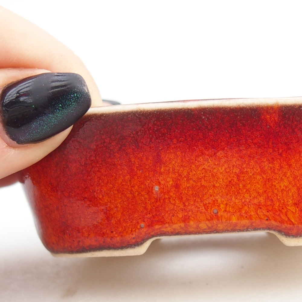 Mini bonsai bowl 6 x 6 x 2,5 cm, colour red