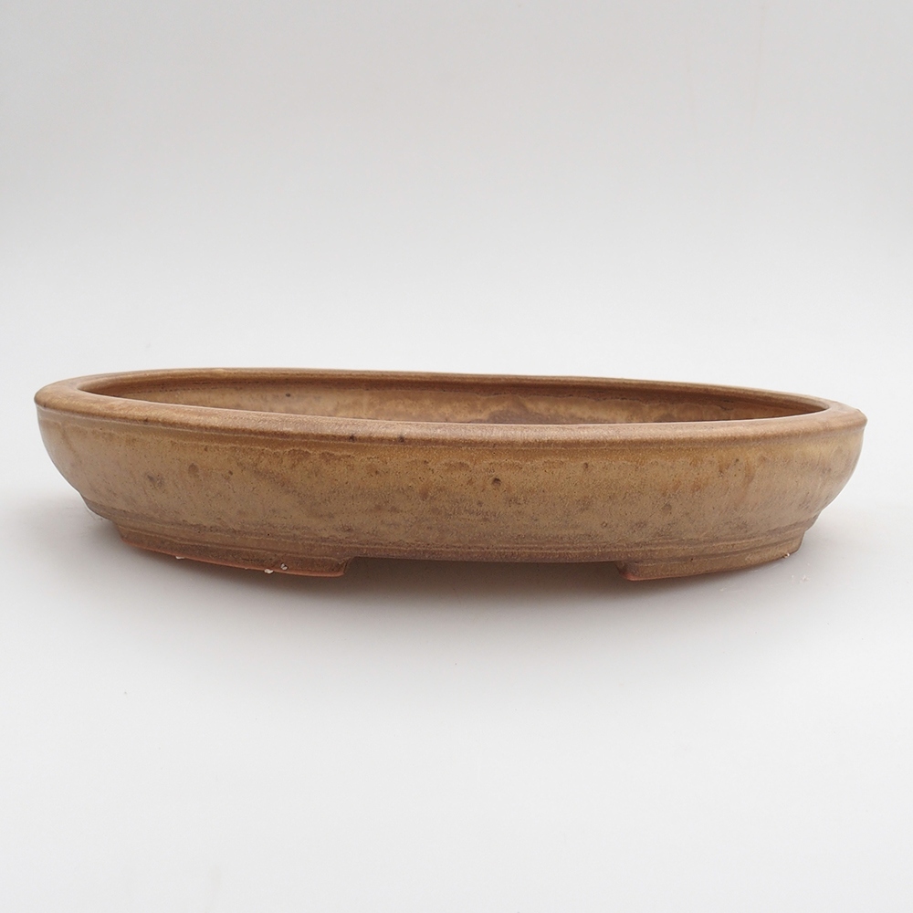 Ceramic bonsai bowl 24 x 19,5 x 4 cm, brown