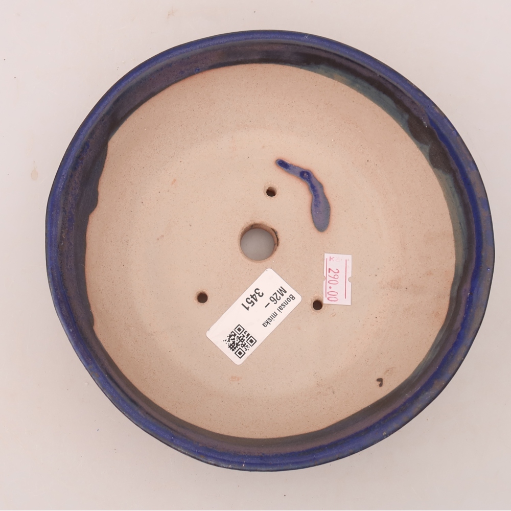Ceramic bonsai pot, 17 x 17 x 5 cm, blue
