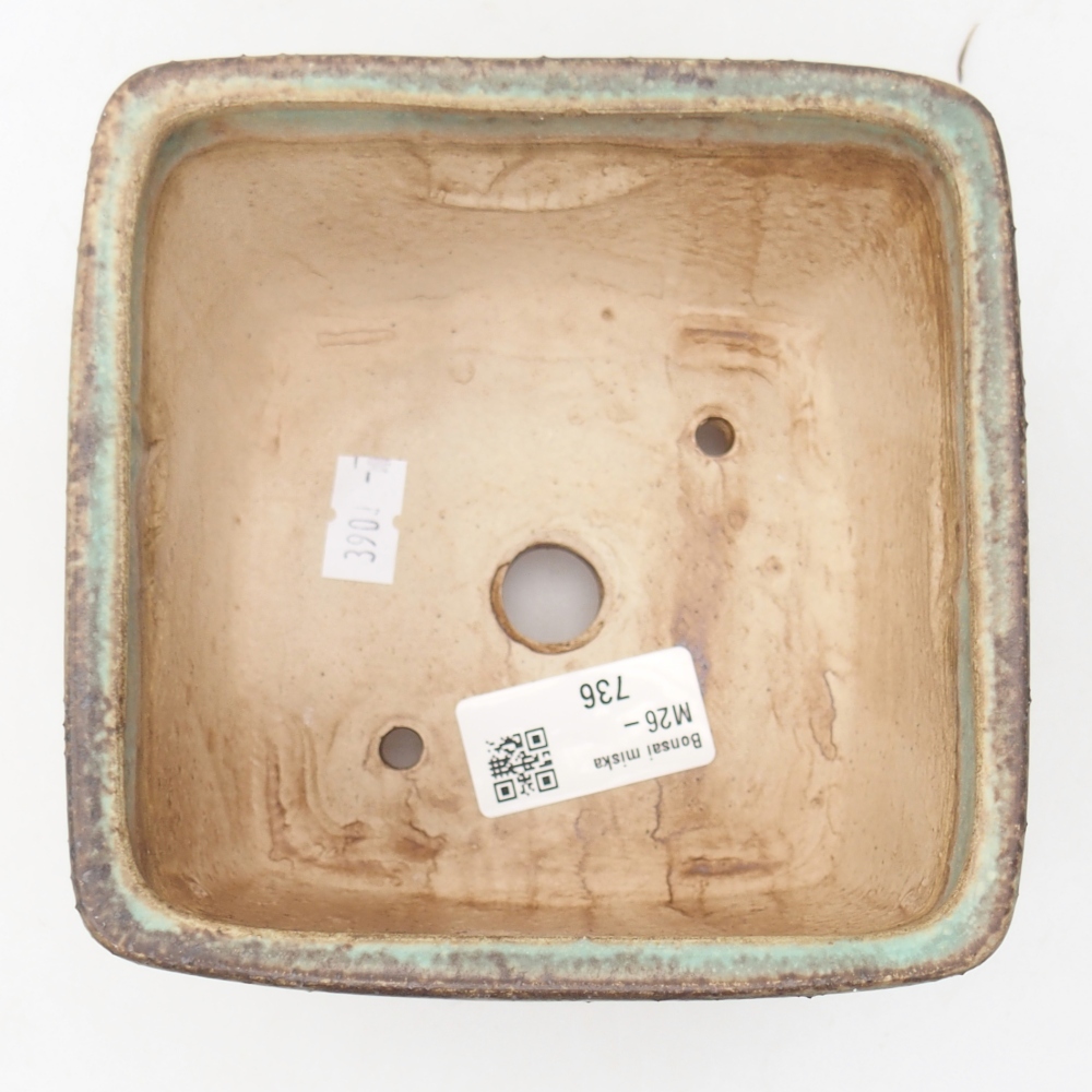 Ceramic bonsai bowl 12,5 x 12,5 x 8 cm, green
