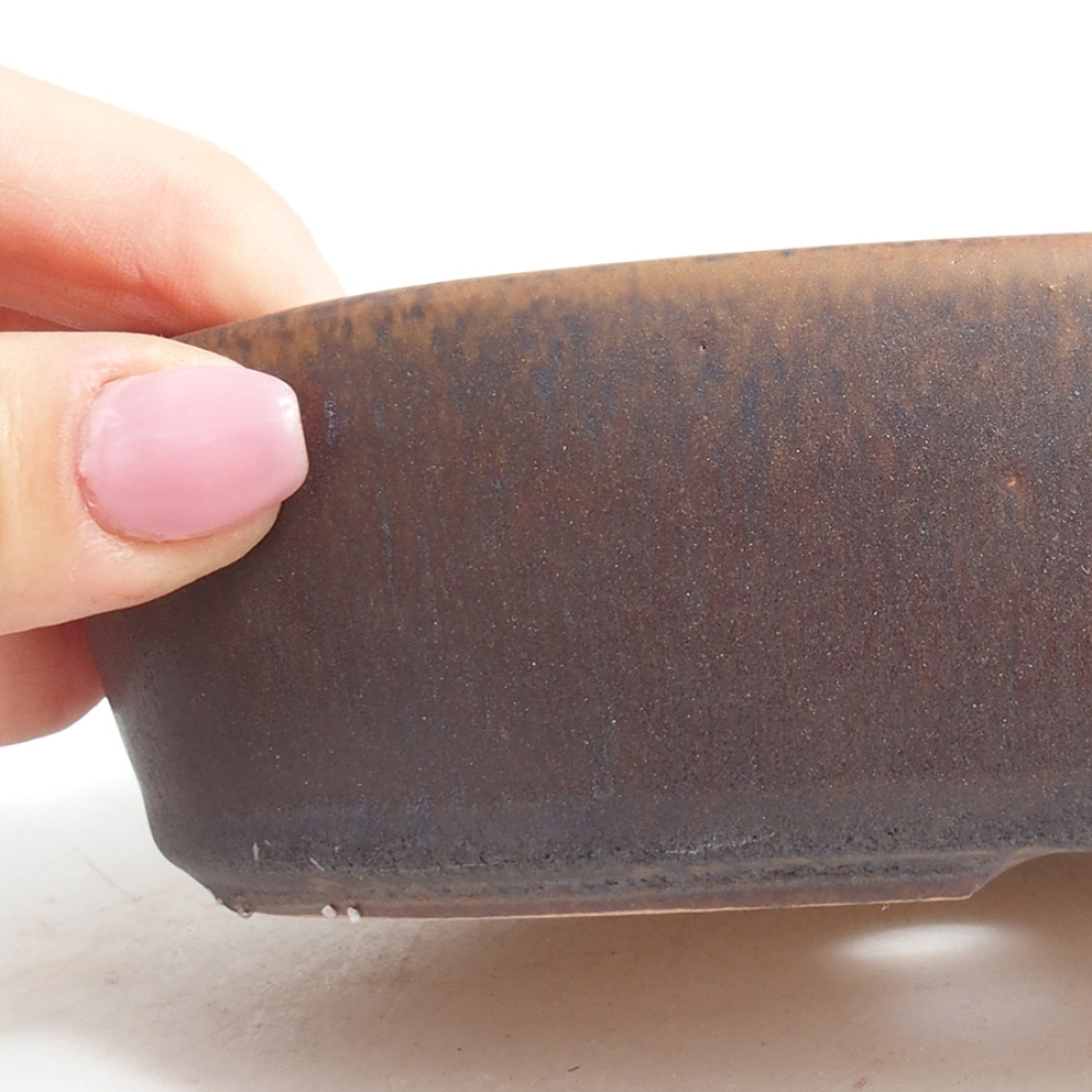 Ceramic bonsai bowl 16,5 x 11 x 4 cm, color brown