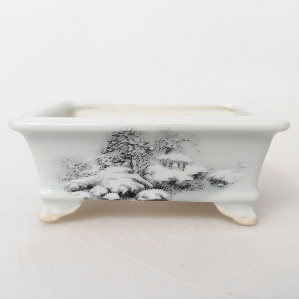 Mini bonsai bowl 8 x 6 x 3 cm, white