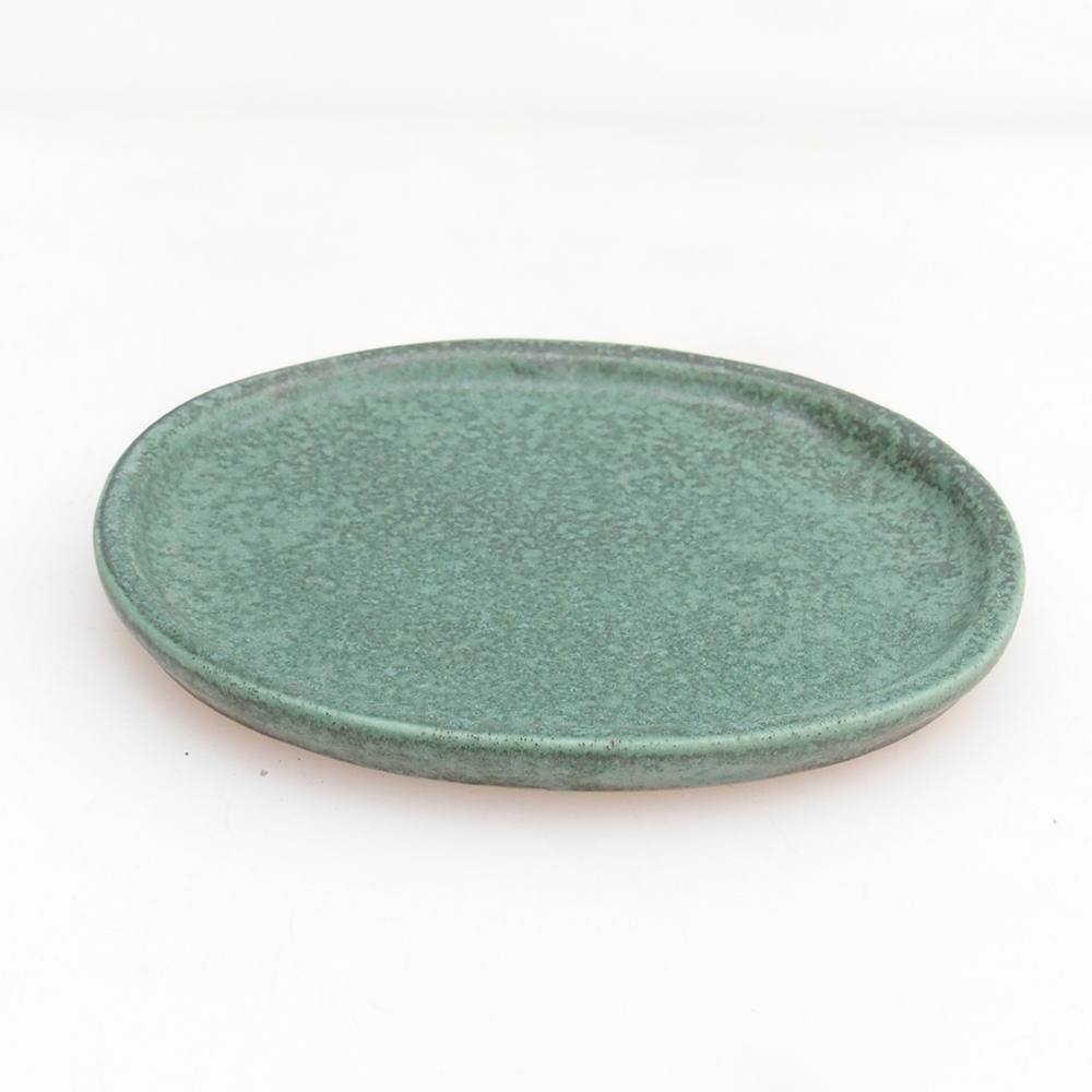 Ceramic saucer H30 - 12,5 x 10,5 x 1 cm - green