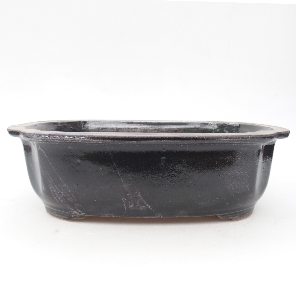 Ceramic bonsai bowl 25 x 21 x 7,5 cm, green