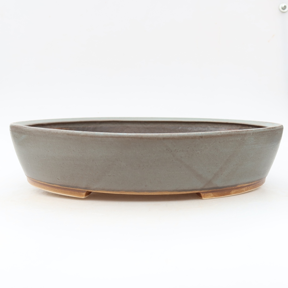 Ceramic bonsai pot, 32 x 28 x 6.5 cm, blue