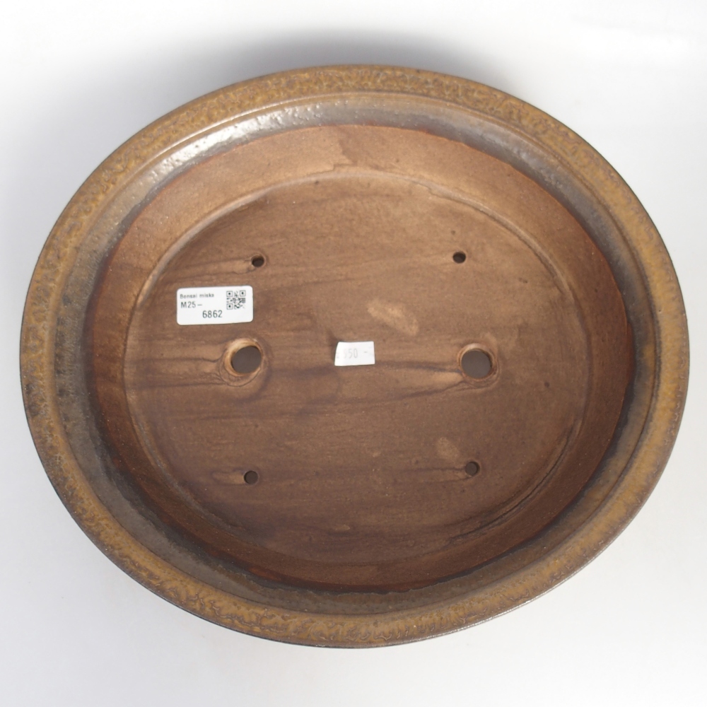 Ceramic bonsai bowl 32 x 29 x 7 cm, brown