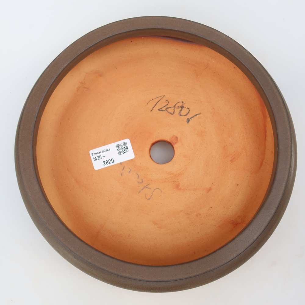 Ceramic Bowl  23 x 23 x 7 cm, brown