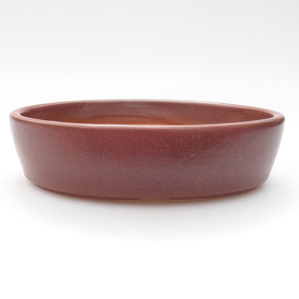 Ceramic bonsai bowl  16 x 11,5 x 4 cm, color burgundy