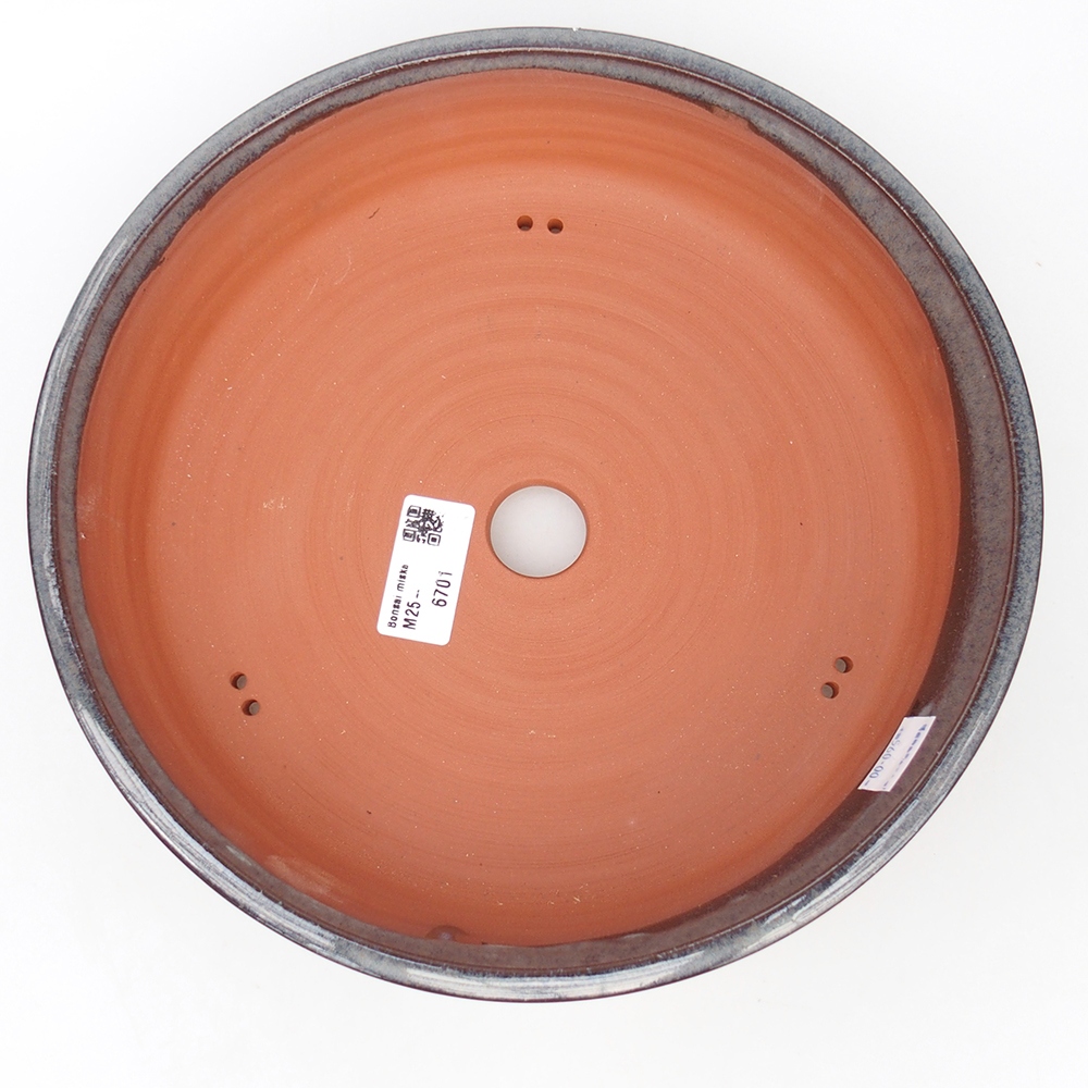 Ceramic bonsai bowl 25,5 x 25,5 x 5,5 cm, grey